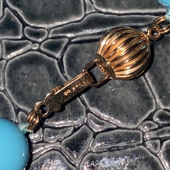 14K Y GOLD TURQUOISE NECKLACE gorgeous new white box and tag present - Picture 6 of 10